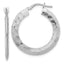 Knife Edge Round Hoop Earrings in Sterling Silver, 30mm Diamond-Cut - Sophia Jewelers