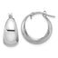 Sterling Silver RH-plated Polished Tapered Round SM Hoop Earrings