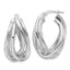 Twisted Fancy Oval Hoop Earrings in Sterling Silver, 21.25x31mm - Sophia Jewelers