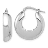 Sterling Silver Rhodium-plated Polished Round Hoop Earrings