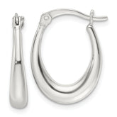 Sterling Silver Polished Oval Hoop Earrings