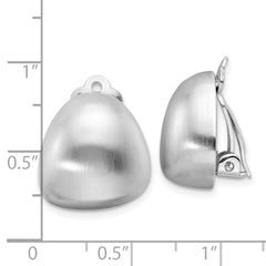 Sterling Silver Rhodium-plated Satin Non-Pierced Earrings