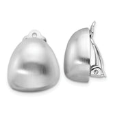Sterling Silver Rhodium-plated Satin Non-Pierced Earrings