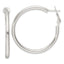Sterling Silver Polished 40x3.25mm Omega Back Round Hoop Earrings