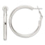 Omega Back Round Hoop Earrings in Sterling Silver, 35.5mm - Sophia Jewelers