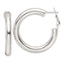 Omega Back Round Hoop Earrings in Sterling Silver, 5x35mm - Sophia Jewelers