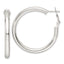 Sterling Silver Polished 40x4mm Omega Back Round Hoop Earrings