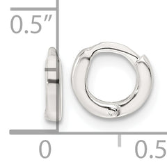 Sterling Silver Polished 8.2x1.6mm Round Hinged Hoop Earrings