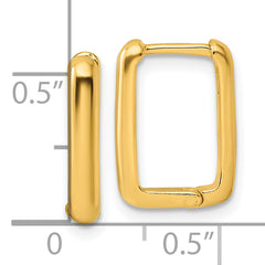 Sterling Silver Gold-tone Polished Rectangle Hoop Earrings