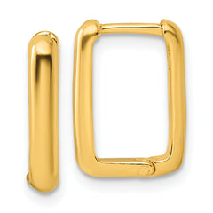 Sterling Silver Gold-tone Polished Rectangle Hoop Earrings