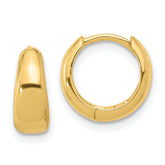 Sterling Silver Gold-tone 12x5mm Huggie Hoop Earrings
