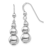 Sterling Silver Rhodium-plated Graduated Beads Dangle Earrings