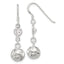 Sterling Silver Polished CZ Knot Dangle Shepherd Hook Earrings
