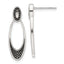 Sterling Silver Polished and Antiqued Oval Post Earrings