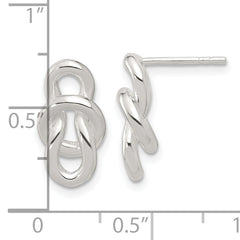 Sterling Silver Polished Fancy Knot Post Earrings