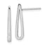 Sterling Silver Rhodium-plated Polished CZ Teardrop Post Earrings