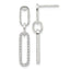Sterling Silver E-coated CZ Post Dangle Earrings