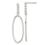 E-Coated Oval Cubic Zirconia Stud Dangle Earrings in Sterling Silver, 12.5mm - Sophia Jewelers