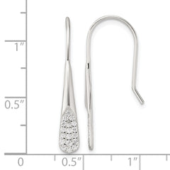 Sterling Silver Polished CZ Drop Dangle Earrings