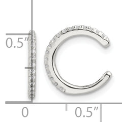 Sterling Silver E-Coating Polished CZ Pair of 2 Cuff Earrings