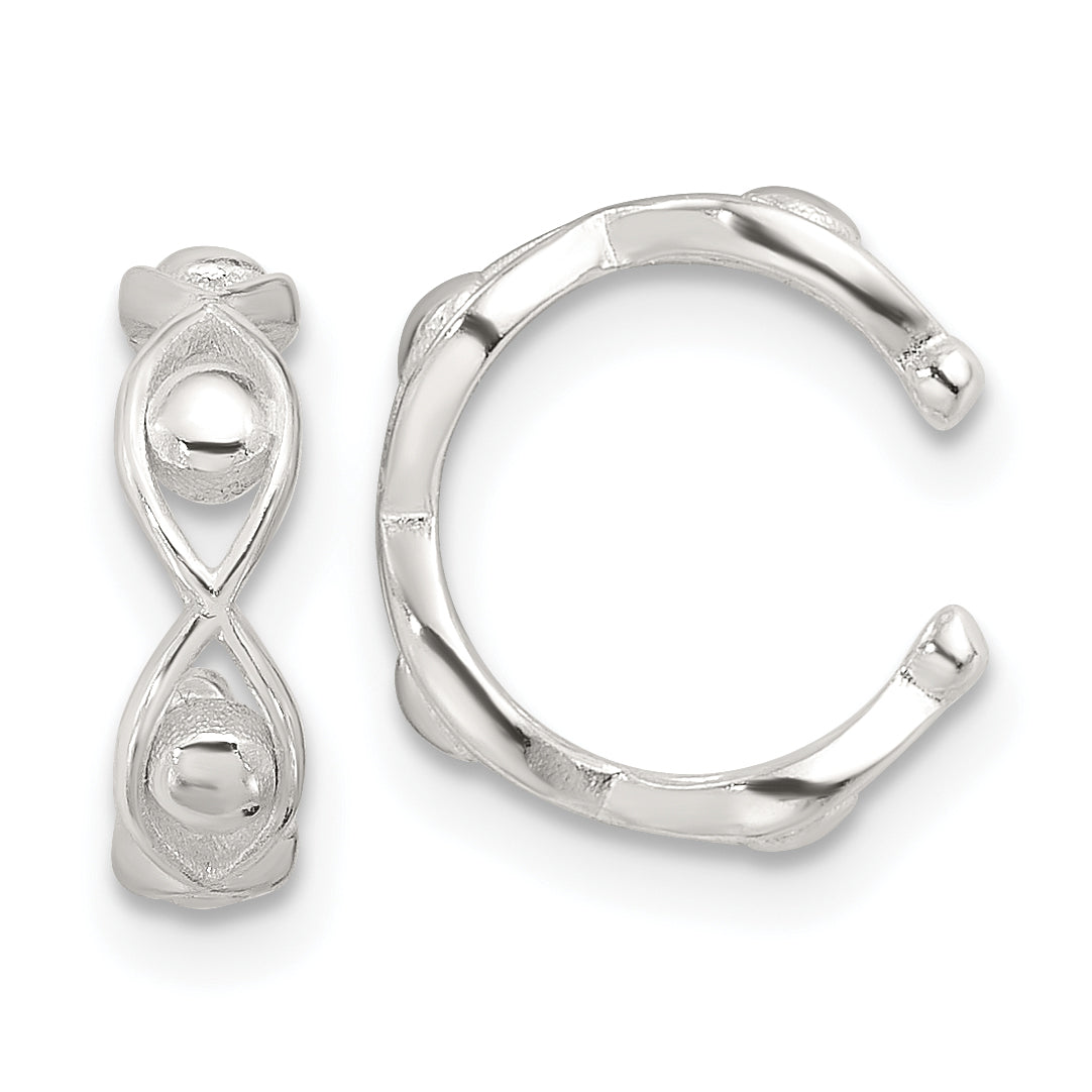 Sterling Silver E-Coating Polished Pair of 2 Cuff Earrings