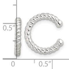 Sterling Silver E-Coating Polished Twisted Pair of 2 Cuff Earrings