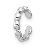 Sterling Silver Rhodium-plated Polished Beaded Single Cuff Earring