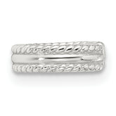 Sterling Silver E-coated Polished & Twisted Edges Single Cuff Earring