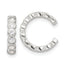 Sterling Silver E-Coating Polished CZ Bezel Pair of 2 Cuff Earrings