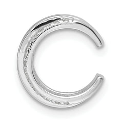 Sterling Silver Rhodium-plated Polished 4 Row CZ Single Cuff Earring