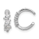 Sterling Silver Rhodium-plated Polished CZ Pair of 2 Cuff Earrings