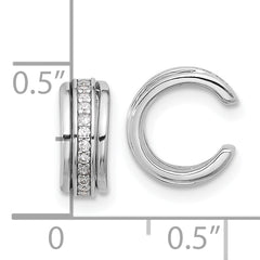 Sterling Silver Rhodium-plated Polished CZ Pair of 2 Cuff Earrings