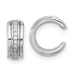 Sterling Silver Rhodium-plated Polished CZ Pair of 2 Cuff Earrings