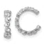 Sterling Silver Rhodium-plated Polished CZ Pair of 2 Cuff Earrings