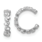 Sterling Silver Rhodium-plated Polished CZ Pair of 2 Cuff Earrings