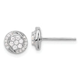 Sterling Silver Rhodium-plated Polished Cluster Pav‚ CZ Post Earrings