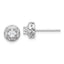 Sterling Silver Rhod-plated Textured Round CZ Cluster Post Earrings
