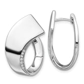 Sterling Silver Rhodium-plated Polished Fancy CZ Hoop Earrings