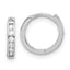 Sterling Silver Rhodium-plated 2mm CZ Hinged Hoop Earrings