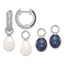 Freshwater Pearl & Cubic Zirconia Set Stud Earrings in Sterling Silver, 14x26mm - Sophia Jewelers