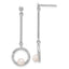 Sterling Silver Rhodium-plated 4-4.5mm White Semi-Round Freshwater Cultured Pearl Post Dangle Earrings