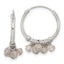 Sterling Silver Polished Labradorite Beaded Endless Round Hoop Earrings