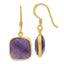 Cushion Amethyst Dangle Earrings in Gold-Plated Sterling Silver, 12mm - Sophia Jewelers