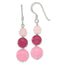 Pink/Rose/Strawberry Quartz Dangle Earrings in Sterling Silver, 6.5mm - Sophia Jewelers