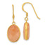 Sterling Silver Gold-plated Polished Oval Red Aventurine Dangle Earrings