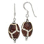 Patterned Black Agate & Crystal Dangle Earrings in Sterling Silver - Sophia Jewelers