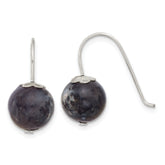 Sterling Silver Polished 10mm Round Labradorite Dangle Earrings