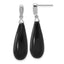 Cubic Zirconia & Onyx Teardrop Stud Dangle Earrings in Sterling Silver - Sophia Jewelers