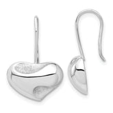 Sterling Silver RH-plated Polished Abstract Heart Wire Earrings