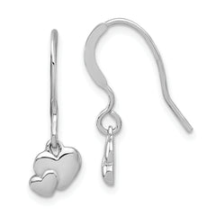 Sterling Silver Rhodium-plated Hearts Dangle Earrings